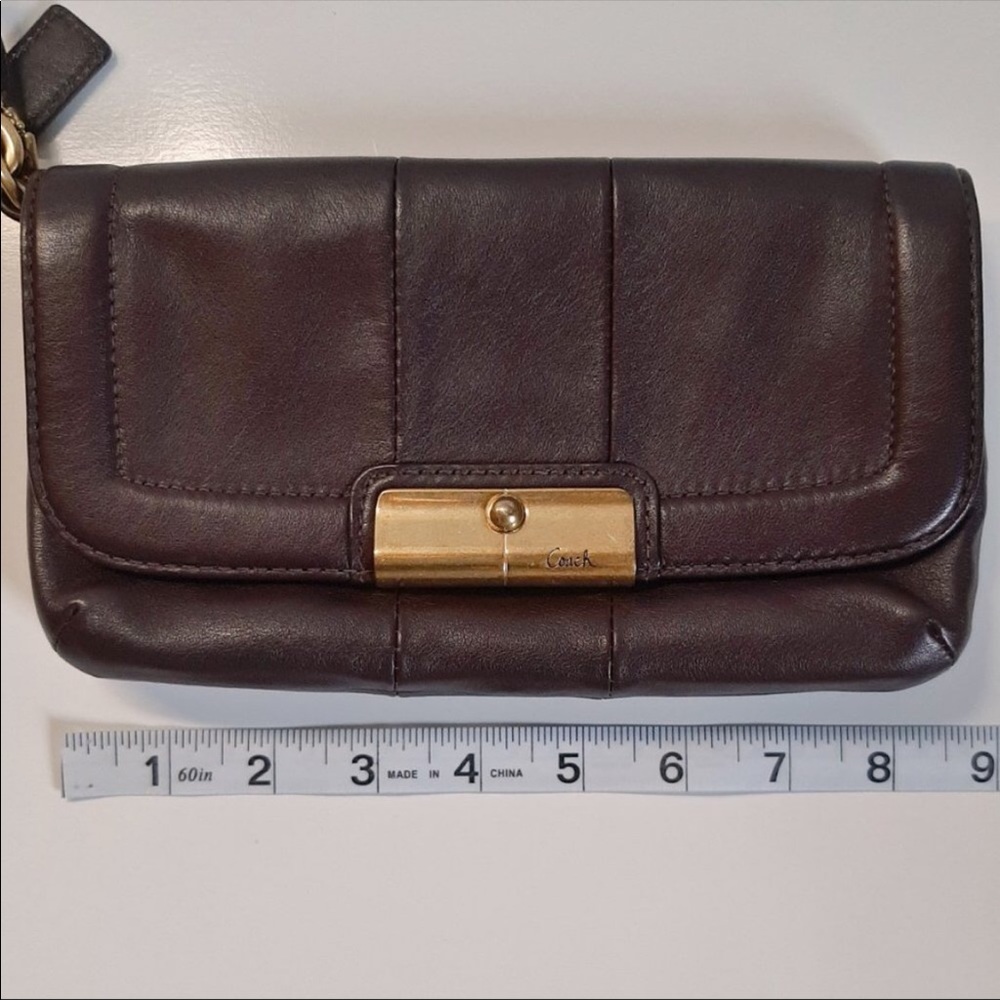 Plum Coach Wristlet - Leather